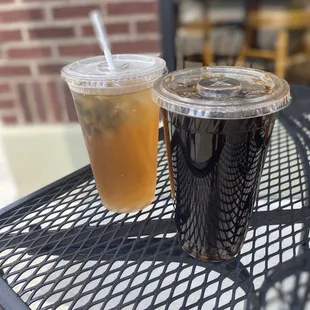 two drinks on a table