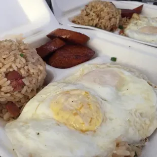 Fried rice with Portuguese sausage &amp; over easy eggs. So good. Enough said.