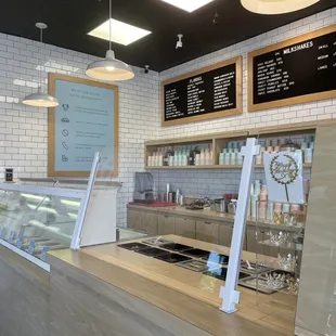 the counter and menus