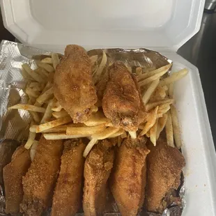 Wings All flats and Fries