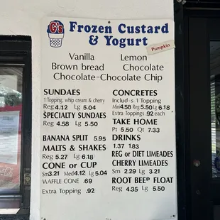 The menu