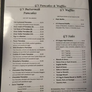 the menu