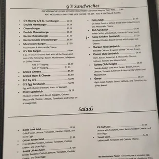 menu