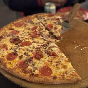 Meat lovers pizza, perfect amount of meat and cheese