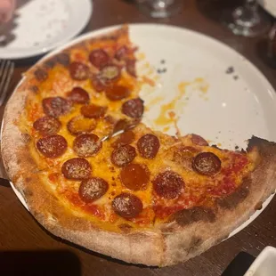 pepperoni pizza - couldn&apos;t take a pic before the pizza savages at our table dove in