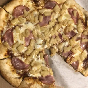 Doughy Hawaiian with extra pineapple