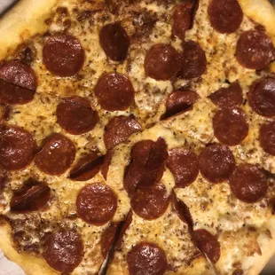 Amazing pepperoni pizza.