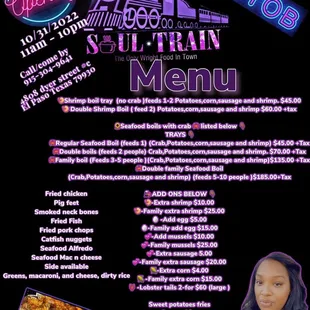 the menu for the event