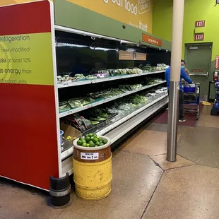 produce section in grocery store
