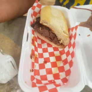 Half a Brisket sandwich