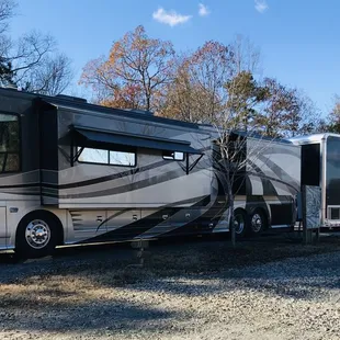 Pull through sites. Accommodate the largest rigs with tow.