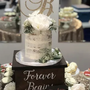 a wedding cake on a table
