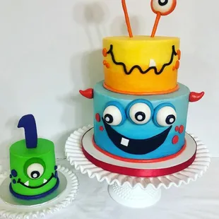 a three tiered birthday cake