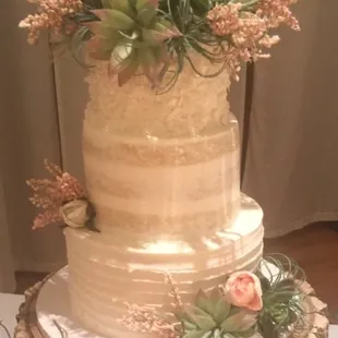 Coconut Cake w/Pineapple Filling; Lemon Cake w/Blueberry &amp; White Chocolate Ganache Fillings; Strawberry Cake w/Wh. Chocolate Gananche Fill.