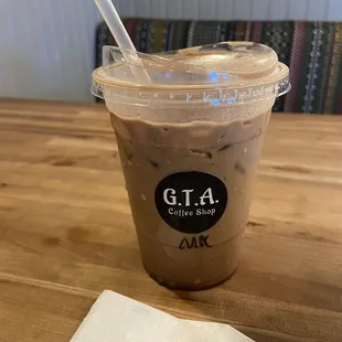 Iced Mocha , sweet, bitter &amp; strong . Really liked this .