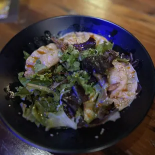 Spicy Dumplings with Salad