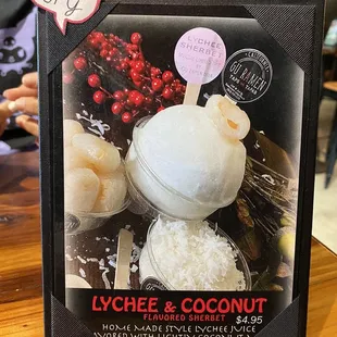 Dessert menu