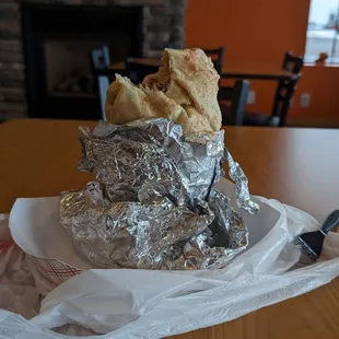 Monster burrito that stands on end