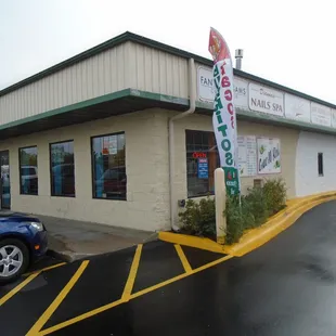 Another view of the building - showing the drive-through window on the west side.