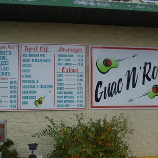 Giant menu - outside at the drive-up window.