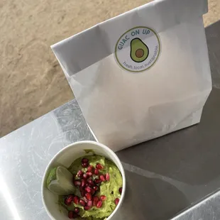a bowl of guacamole