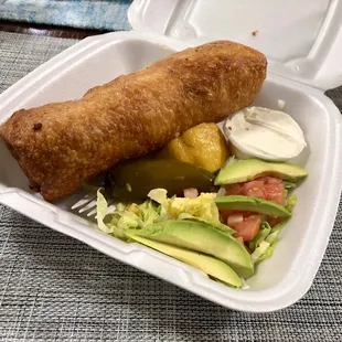 Chimichanga burrito with chorizo. Yummm!