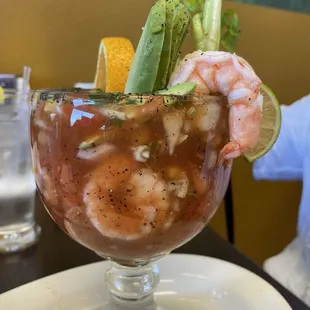 Giant shrimp and load of avocados