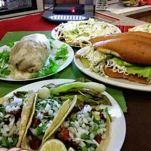 Enjoy a succulent variety of our authentic Mexican meat platters. Meat Platters includes carnes asada, pollo asado, milanesa de pollo, carne