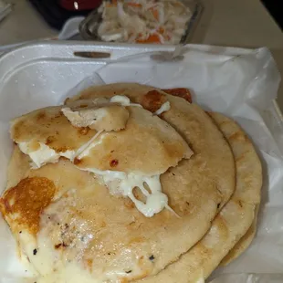 Queso. They are as big as pancakes this time!  Joy.