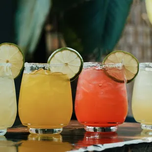a variety of drinks