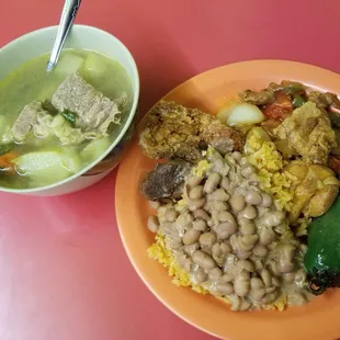 Caldo de res. Rice n beans. Chicharrone. Etc