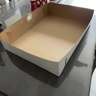 empty box on table
