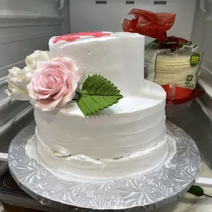 Cake slid apart in the car.