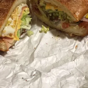 Ham egg and cheese sandwich