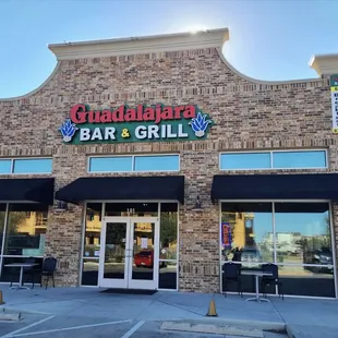 the front of the restaurant