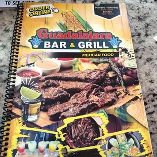 Front of menu