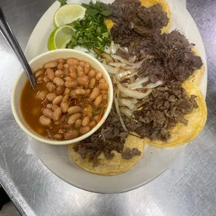 a plate of mexican food