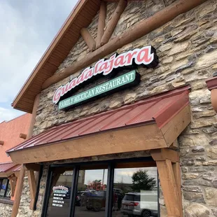 the front of the restaurant