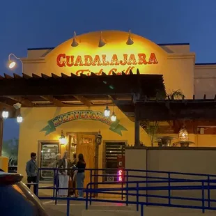 the entrance to the restaurant