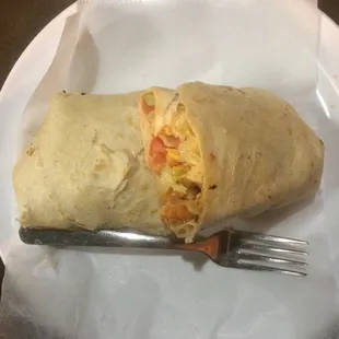 Chicken fajita burrito