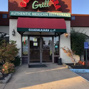 the entrance to the restaurant