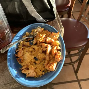 Uneaten food we couldn't get a go box for.