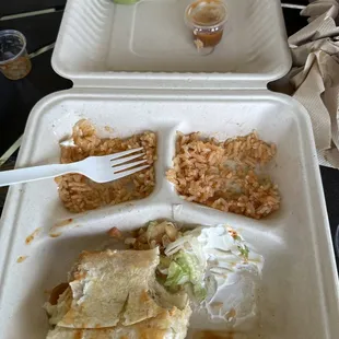 With the ugliest possible taste they also charge additional for sour cream like tiny stuff. This is burglary. Please do not support