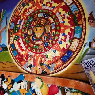 a mural of mexican characters