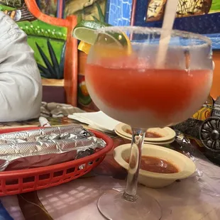Peach and Strawberry Margarita