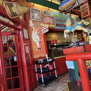the interior of a mexican restaurant