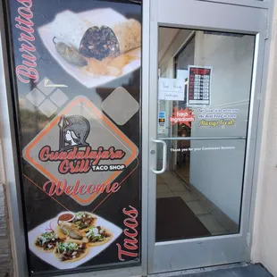 the door to the restaurant