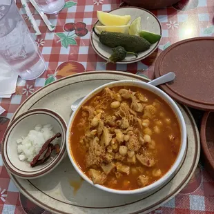 Menudo full bowl was excellent. All honeycomb tripe. The best part of tripe.