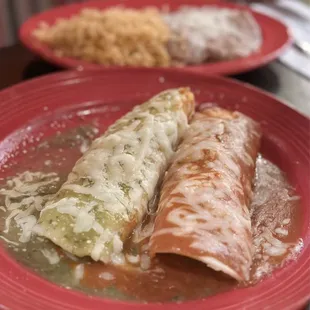 COMBINACIONES - choose two - chicken enchilada and barbacoa enchilada