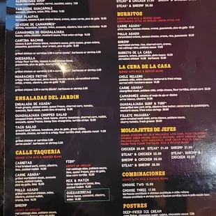 Food menu as of 10-&apos;23